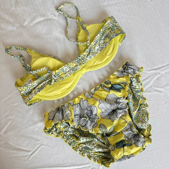 La Vie En Rose Aqua FIELDS OF FLOWERS Recycled Fibers Bralette Bikini - Picture 5 of 7